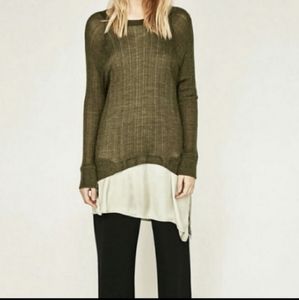 Zara Two Tone Asymmetric double sweater